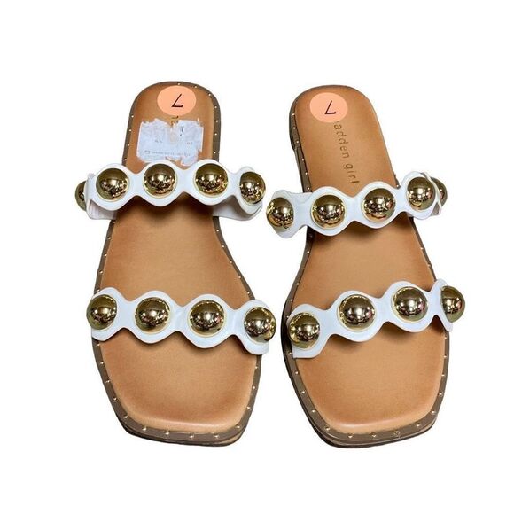 Madden Girl  Hope Gold Bauble Sandal Size 7 New - Picture 1 of 8